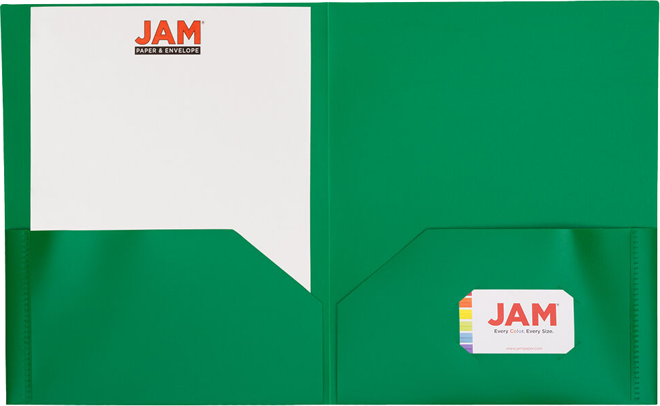 Green 9 x 12 Plastic Pop Folders