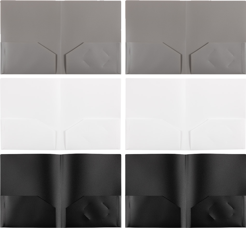 Assorted Business 9 1/2 x 11 5/8 Plastic Pop Folders - 6 Pack