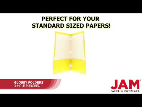 Glossy Yellow 9 x 12 3 Hole Punch Folders