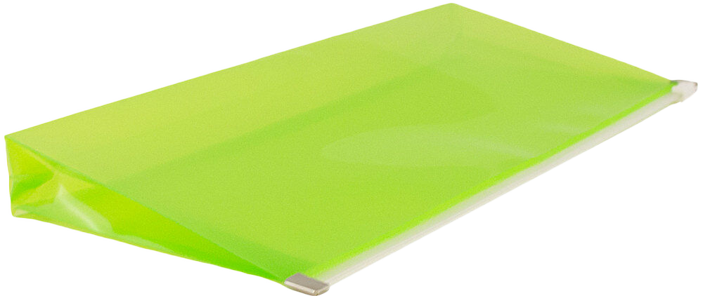 Lime Green #10 Business Plastic Envelopes (4 1/8 x 9 1/2) with Zip Closure
