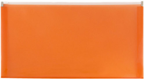 Bright Orange #10 Business Plastic Envelopes with Zip Closure