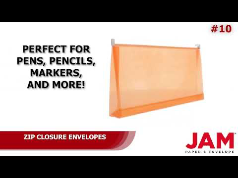 Bright Orange #10 Business Plastic Envelopes with Zip Closure