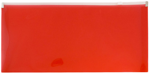 Red #10 Business Plastic Envelopes with Zip Closure