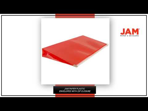 Red #10 Business Plastic Envelopes with Zip Closure