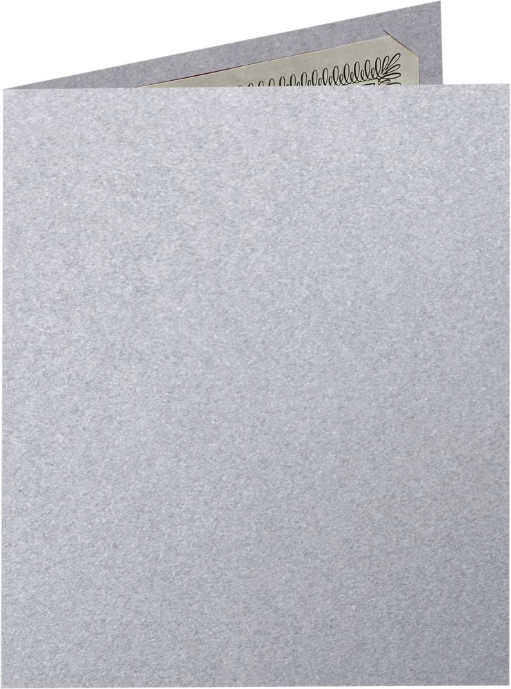 Silver Metallic 9 1/2 x 12 Landscape Certificate Holders with Square Corner Slits