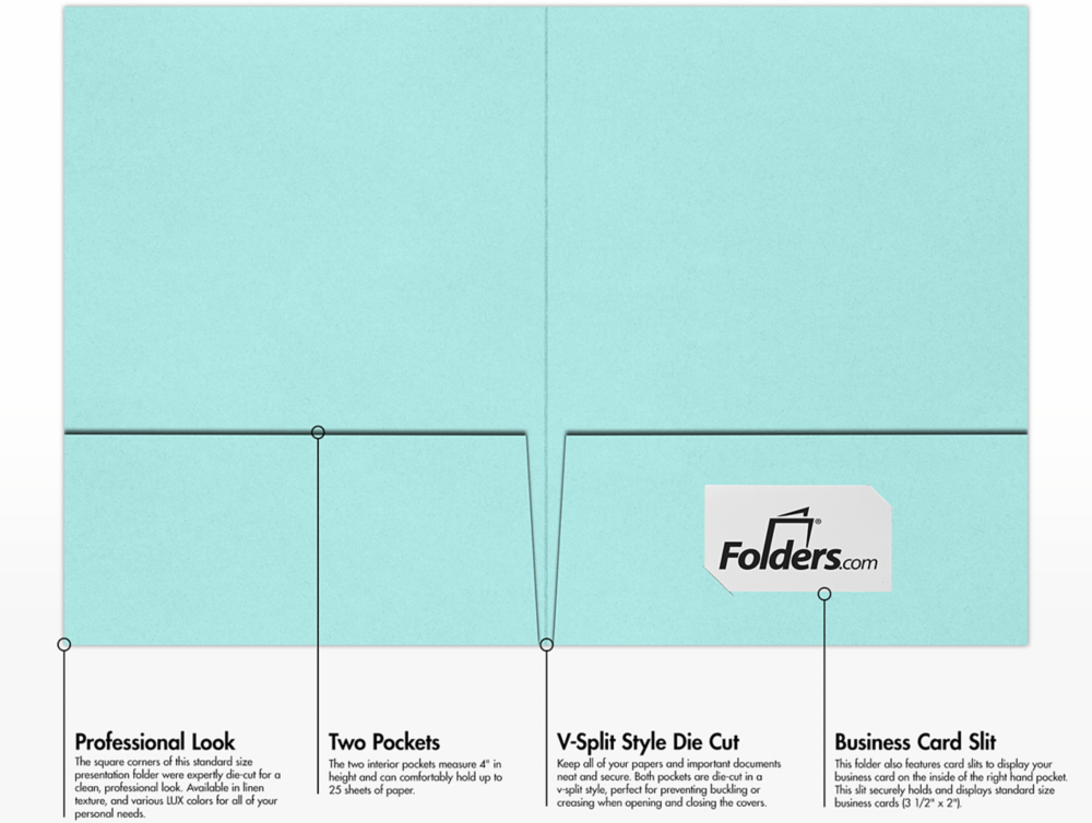 Seafoam Aqua Blue 9 x 12 Matte Folders