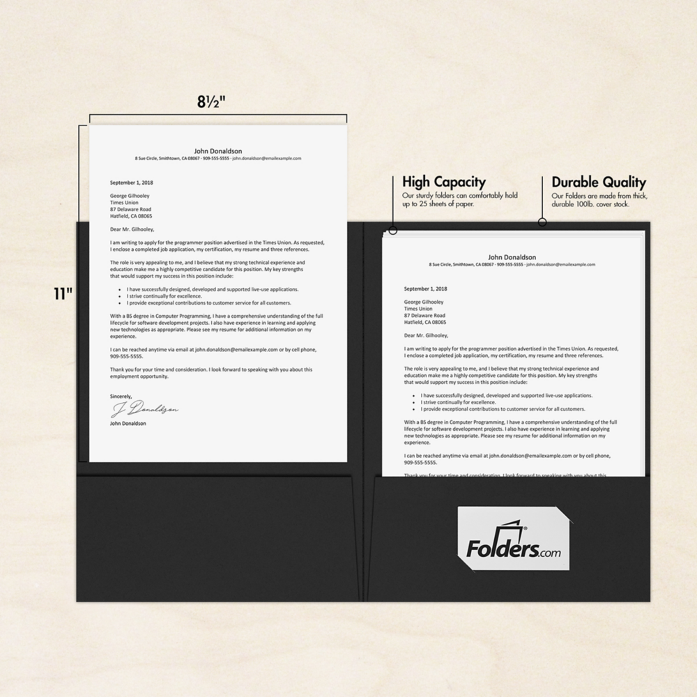 Smooth Midnight Black 9 x 12 Matte Folders