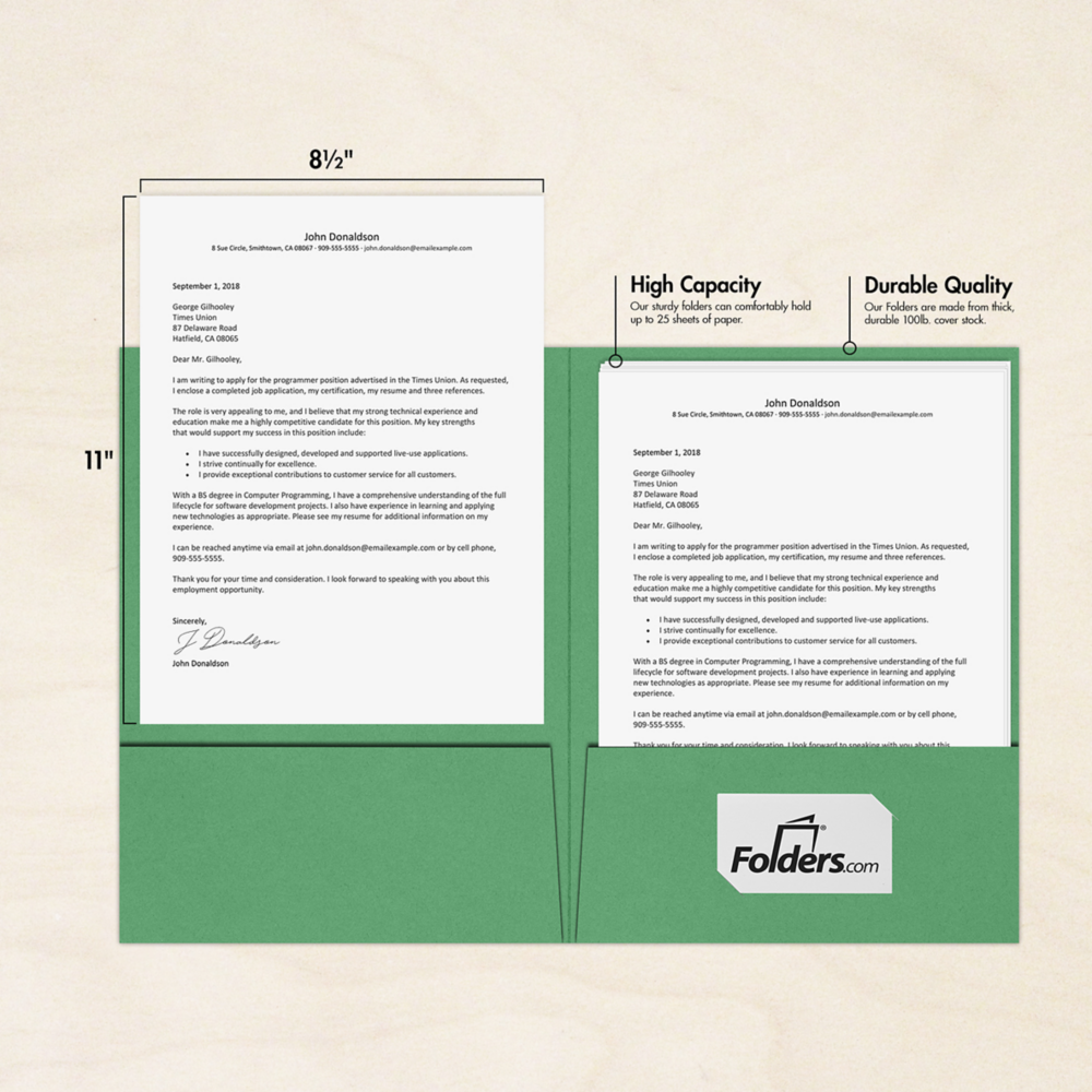 Holiday Green 9 x 12 Matte Folders