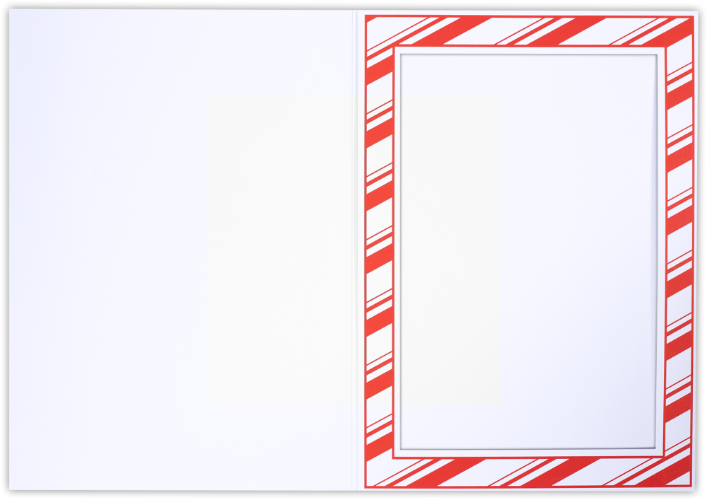 White Gloss 120lb Candy Cane Stripe 5 x 7 Portrait Photo Holders