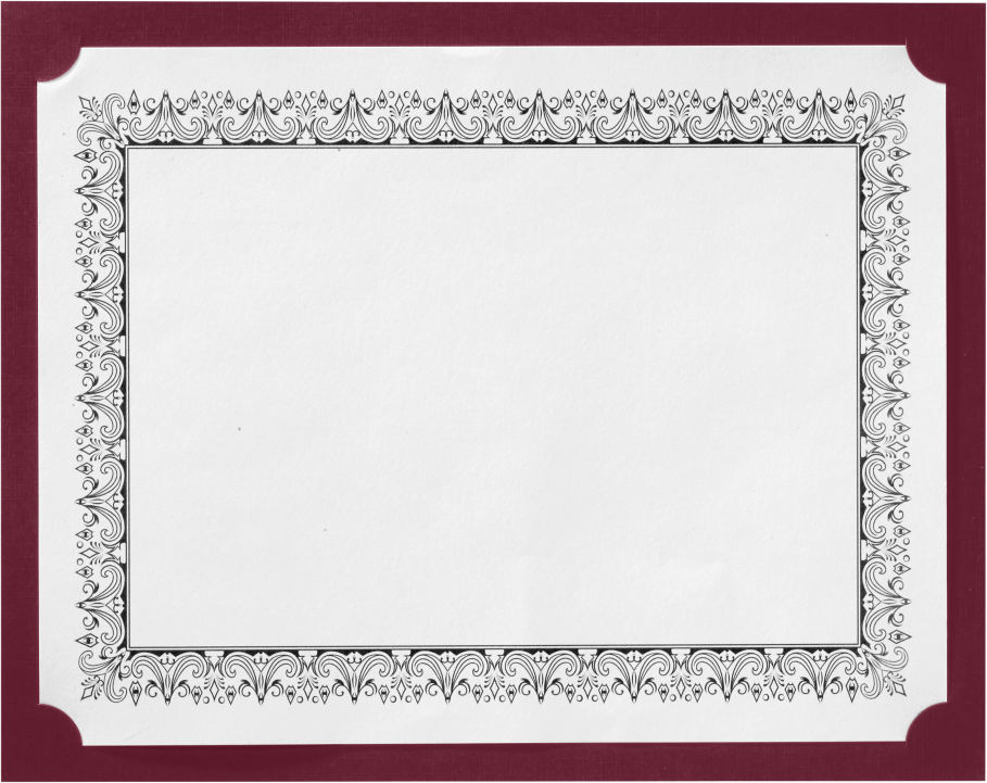 Burgundy Linen 100lb 9 1/2 x 12 Single Certificate Holders