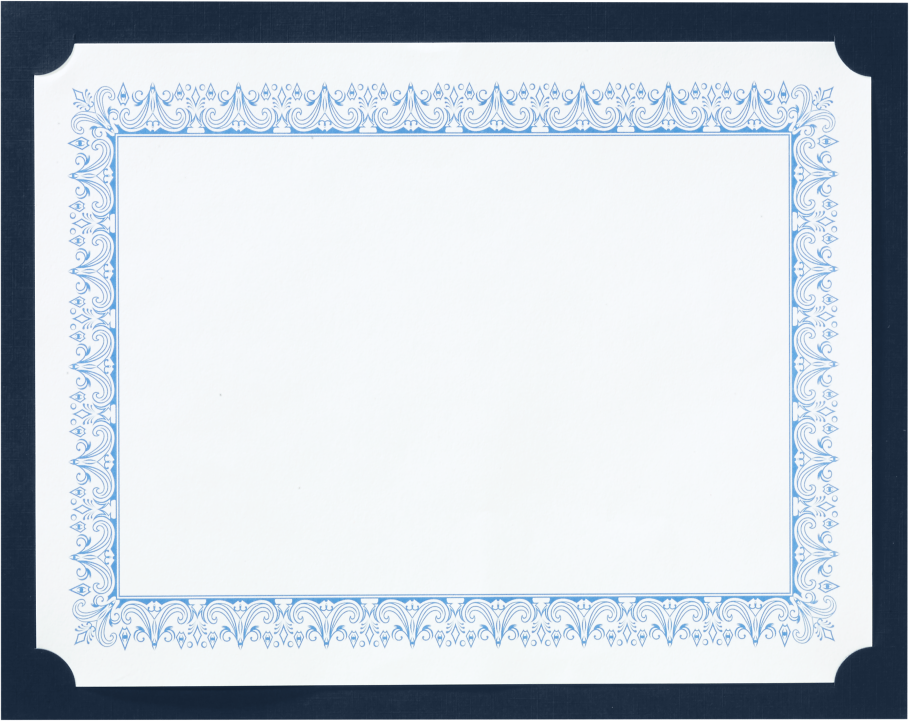Blue Linen 100lb 9 1/2 x 12 Single Certificate Holders