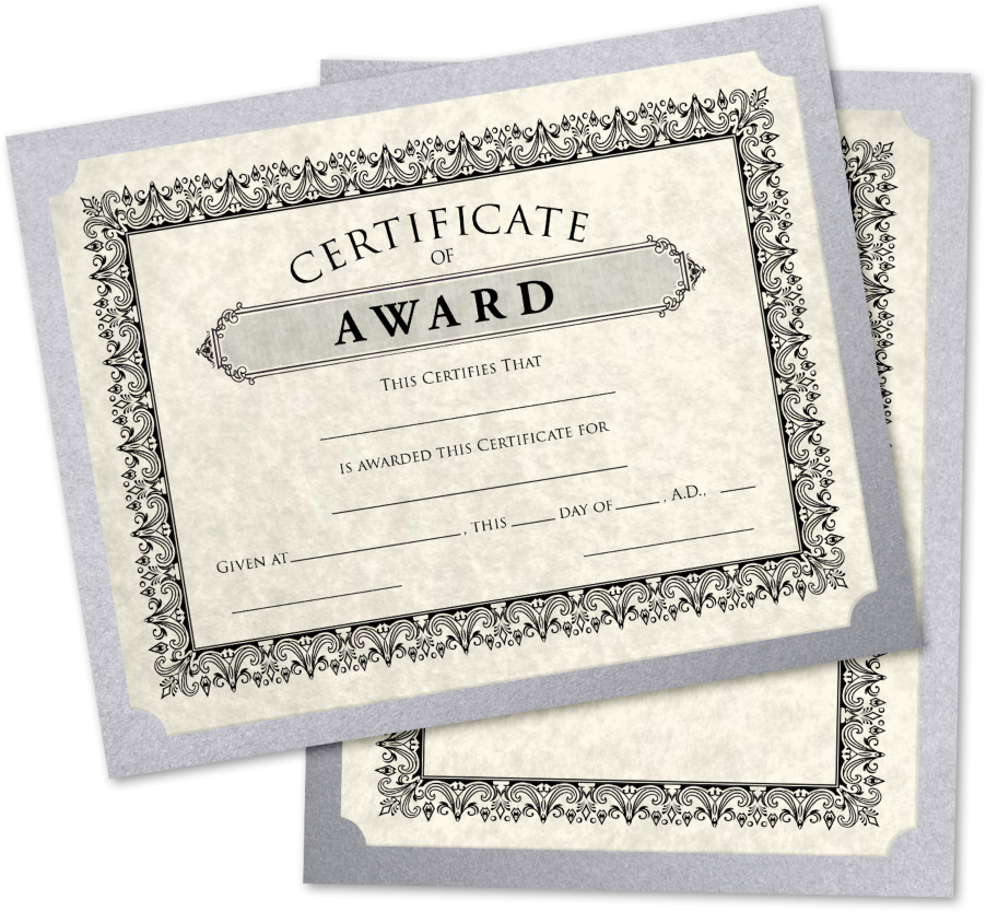 Silver Metallic 100lb 9 1/2 x 12 Single Certificate Holders