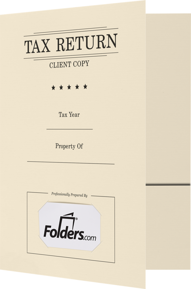 Natural Tax Return 9 x 12 Presentation Folders with Front Card Slits