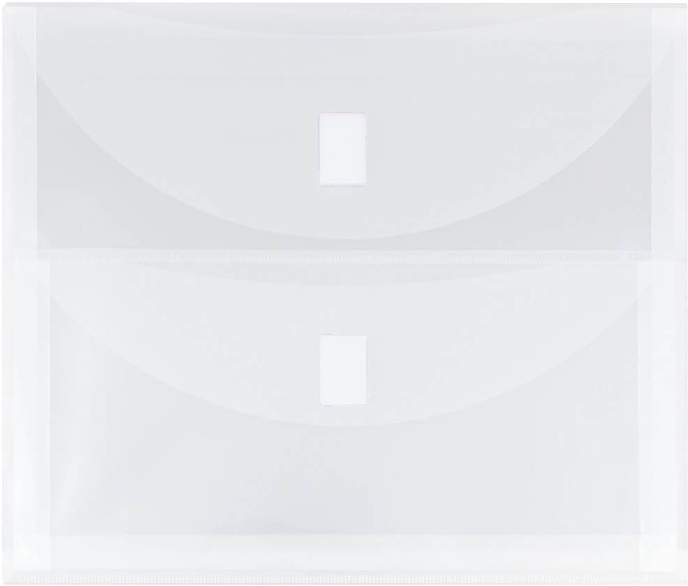 Clear 2 Pocket Booklet VELCRO Brand Closure Plastic Envelope