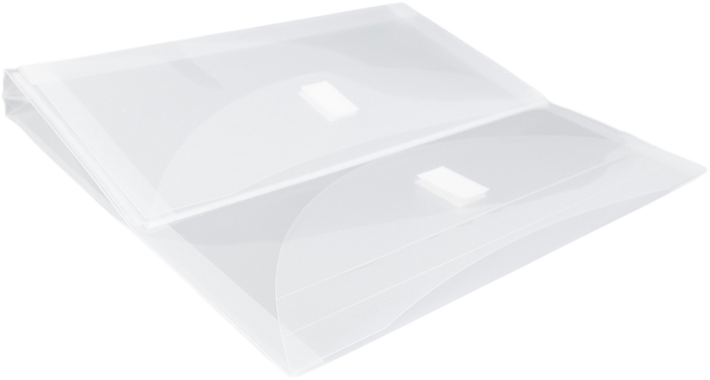 Clear 2 Pocket Booklet VELCRO Brand Closure Plastic Envelope