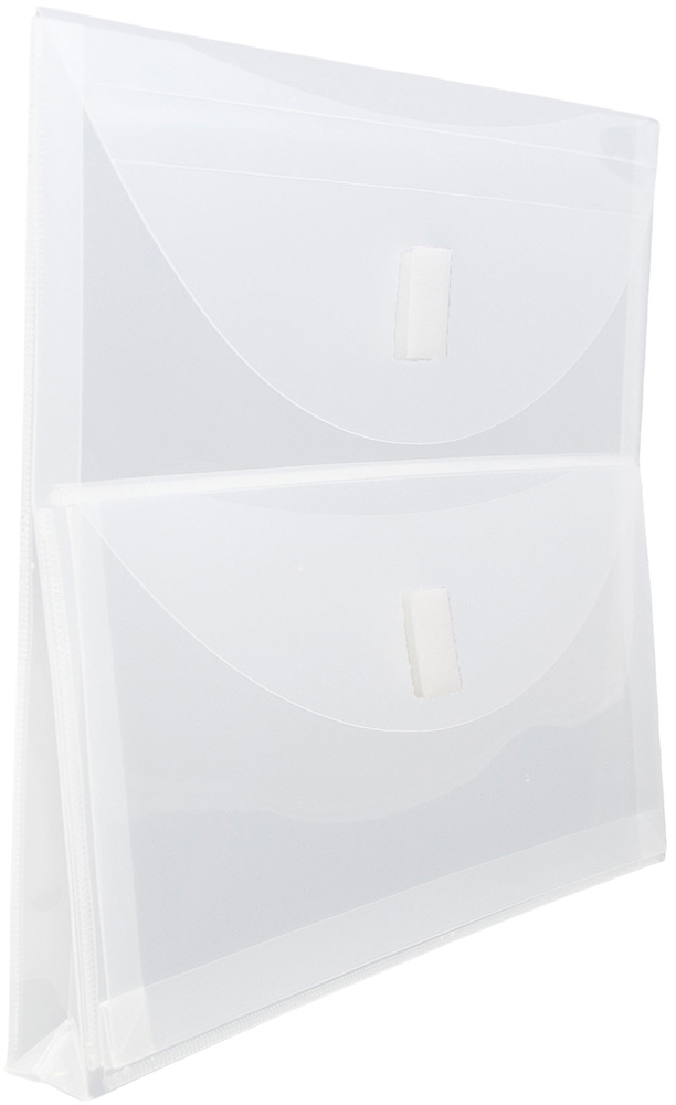 Clear 2 Pocket Booklet VELCRO Brand Closure Plastic Envelope