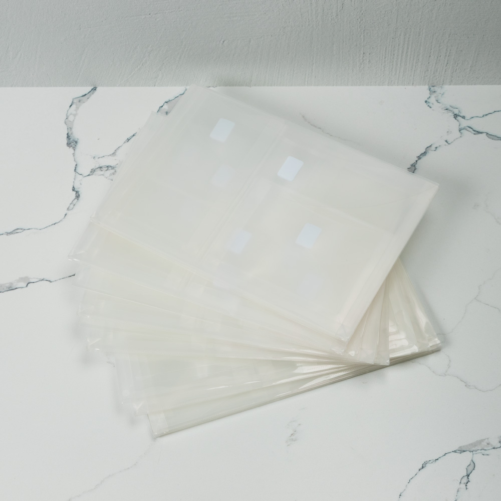 Clear 3 Pocket Booklet VELCRO Brand Closure Plastic Envelope