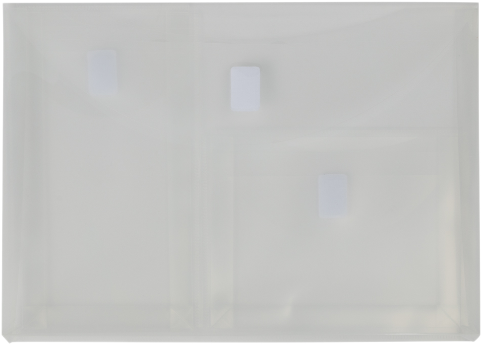 Clear 3 Pocket Booklet VELCRO Brand Closure Plastic Envelope