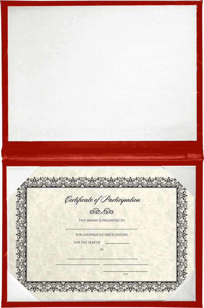 11 1/2 x 14 1/2 Landscape Padded Diploma Covers (Holds 11 x 14 Document) - Red