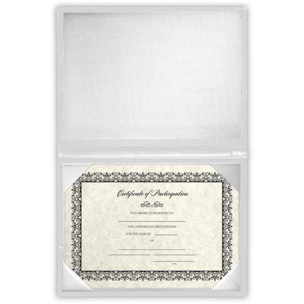 11 1/2 x 14 1/2 Landscape Padded Diploma Covers (Holds 11 x 14 Document) - White