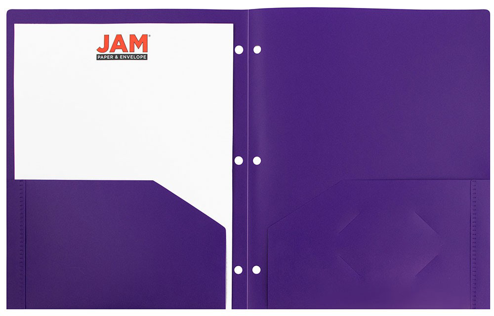 Assorted Fashion 9 1/2 x 11 1/2 Heavy Duty Plastic 3 Hole Punch Folders
