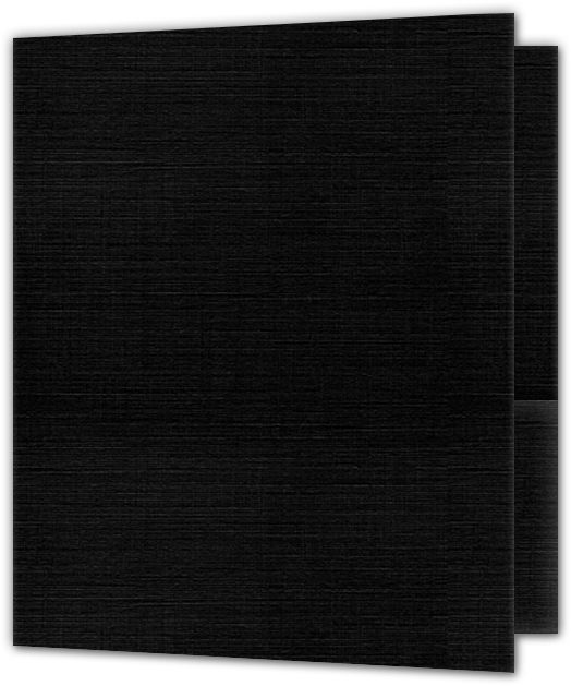 Black Linen 100lb 9 x 12 Two Pocket Folders with 4 Inch Round Corner Pockets