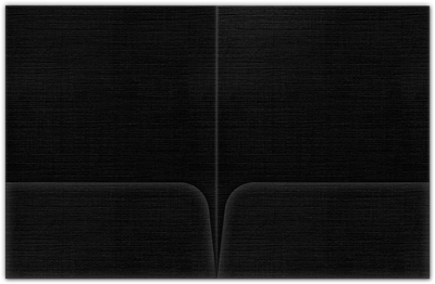Black Linen 100lb 9 x 12 Two Pocket Folders with 4 Inch Round Corner Pockets