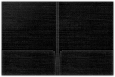 Black Linen 100lb 9 x 12 Two Pocket Folders with 4 Inch Round Corner Pockets and 1/4 Inch Expansion with Double Score Spine