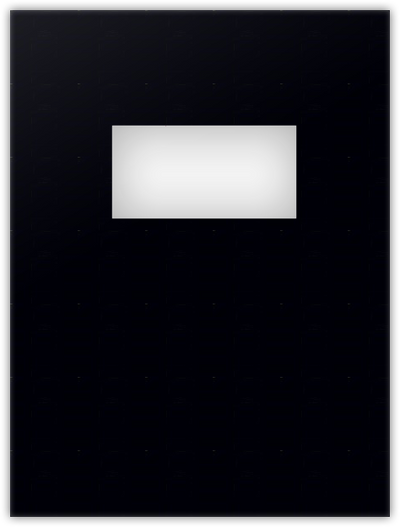 Black Semi-Gloss 14pt C1S 9 x 12 Two Pocket Folders with 4 Inch Pockets and 2 x 4 Window
