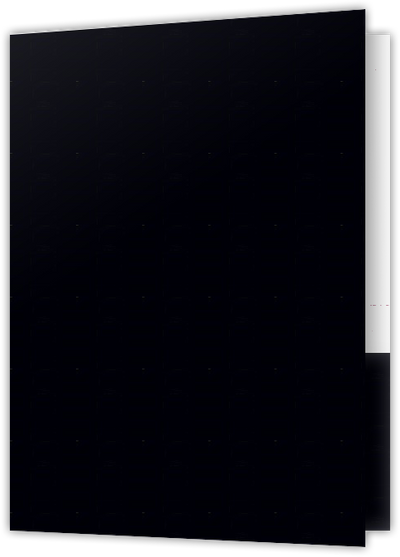 Black Semi-Gloss 14pt C1S 9 x 12 Two Pocket Folders with 4 Inch Pockets