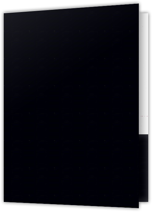 Black Semi-Gloss 14pt C1S 9 x 12 Two Pocket Folders with 4 Inch Pockets