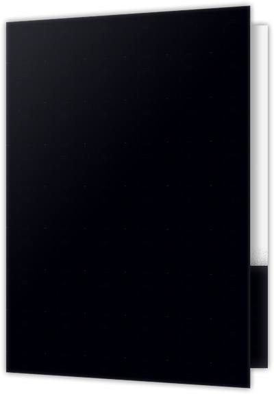 Black Semi-Gloss 14pt C1S 9 1/2 x 14 1/2 Two Pocket Legal Folders with 4 1/2 Inch Pockets