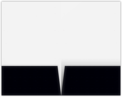Black Semi-Gloss 6 x 9 Two Pocket Half Size Folder with 3 Inch Pockets - front open