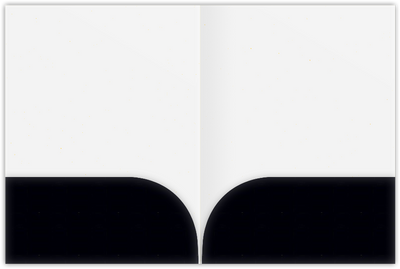 Black Semi-Gloss 14pt C1S 9 x 12 Two Pocket Folders with 4 Inch Curved Pockets