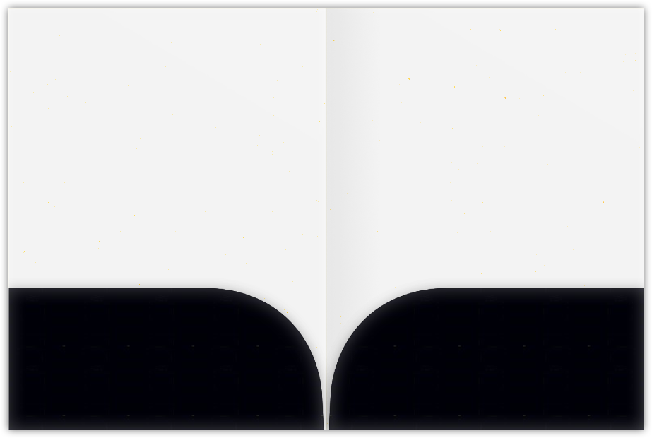 Black Semi-Gloss 14pt C1S 9 x 12 Two Pocket Folders with 4 Inch Curved Pockets