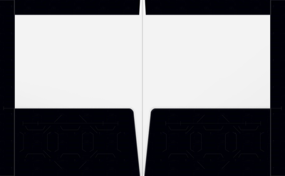 Black Semi-Gloss 14pt C1S 9 1/2 x 11 3/4 Two Pocket Folders with 4 1/2 Inch Pockets and 1 Inch Reinforced Top and Edges