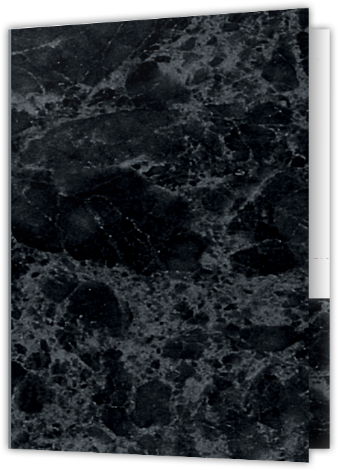 Black Marble Semi-Gloss 14pt C1S 9 x 12 Two Pocket Folders with 4 Inch Pockets