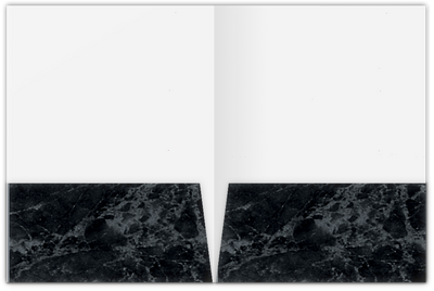 Black Marble Semi-Gloss 14pt C1S 9 x 12 Two Pocket Folders with 4 Inch Pockets
