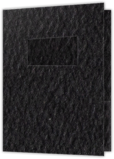 Black Felt 80lb 9 x 12 Two Pocket Folders with 4 Inch Pockets and 2 x 4 Window