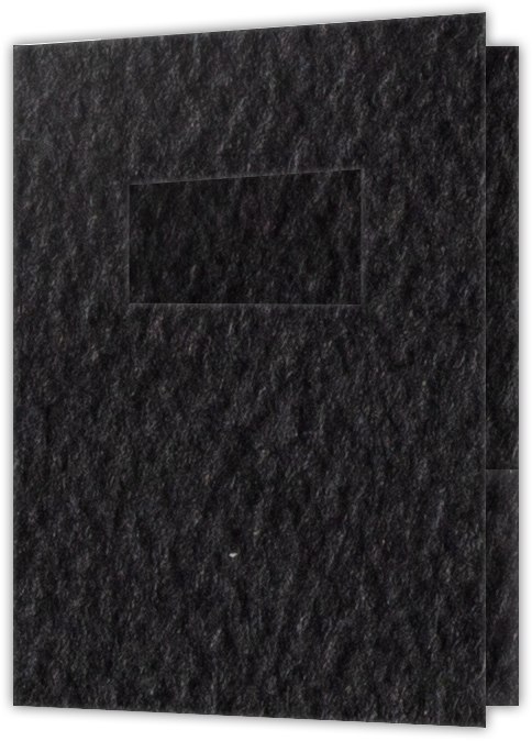 Black Felt 80lb 9 x 12 Two Pocket Folders with 4 Inch Pockets and 2 x 4 Window