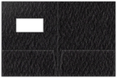 Black Felt 80lb 9 x 12 Two Pocket Folders with 4 Inch Pockets and 2 x 4 Window