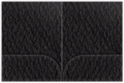 Black Felt 80lb 9 x 12 Two Pocket Folders with 4 Inch Curved Pockets