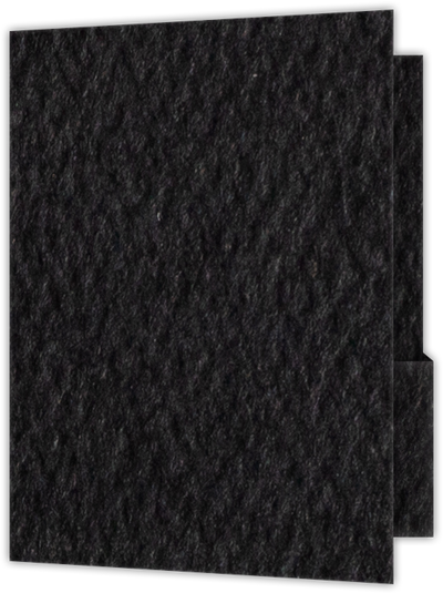 Black Felt 80lb 9 x 12 Two Pocket Folders with 4 1/4 Inch Deep Box Pockets and 1/4 Inch Expansion with Double Score Spine