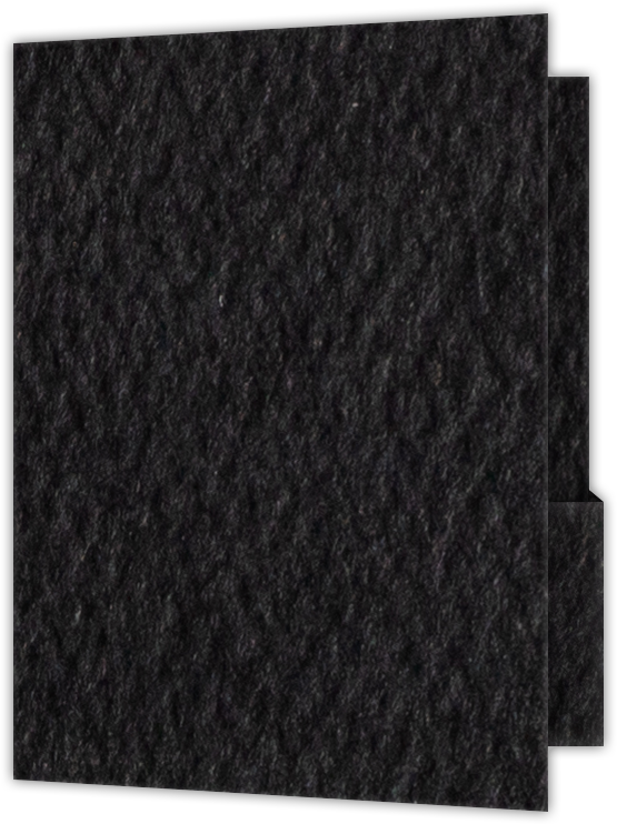Black Felt 80lb 9 x 12 Two Pocket Folders with 4 1/4 Inch Deep Box Pockets and 1/4 Inch Expansion with Double Score Spine