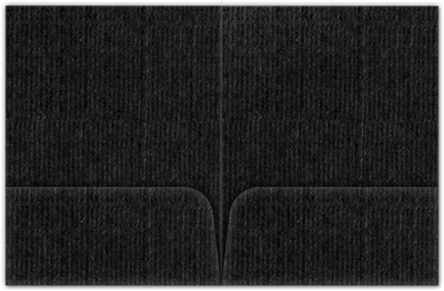 Black Linen 80lb 9 x 12 Two Pocket Folders with 4 Inch Round Corner Pockets