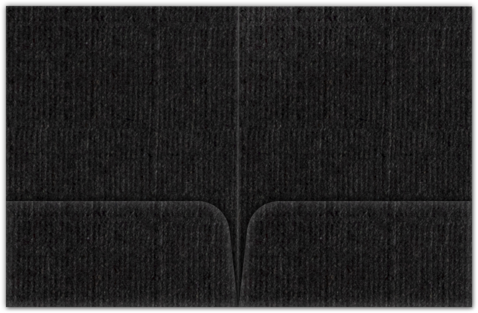 Black Linen 80lb 9 x 12 Two Pocket Folders with 4 Inch Round Corner Pockets