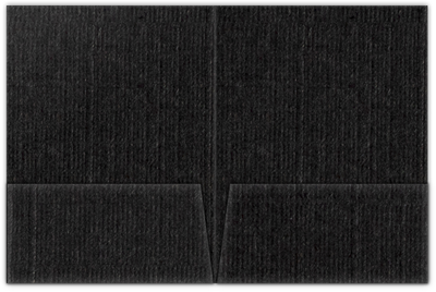 Black Linen 80lb 9 x 12 Two Pocket Folders with 4 Inch Pockets