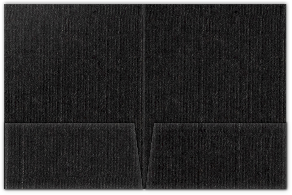 Black Linen 80lb 9 x 12 Two Pocket Folders with 4 Inch Pockets