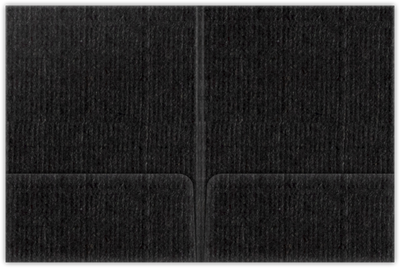 Black Linen 80lb 9 x 12 Two Pocket Folders with 4 Inch Round Corner Pockets and 1/4 Inch Expansion with Double Score Spine