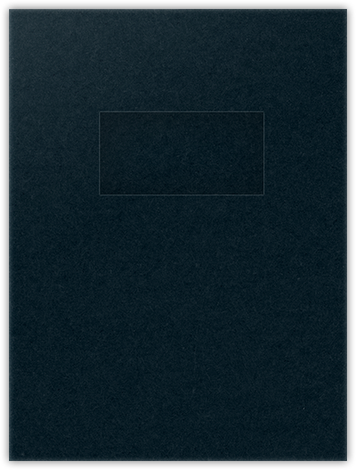 Black Licorice Vellum 100lb 9 x 12 Two Pocket Folders with 4 Inch Pockets and 2 x 4 Window